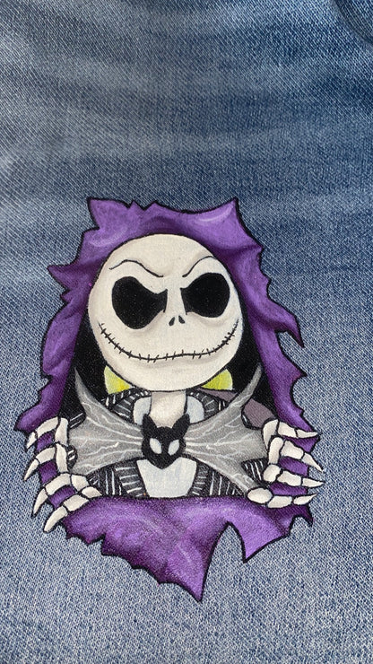 Pantalone Uomo JACK SKELLINGTON - Arte Unica Dipinta a Mano